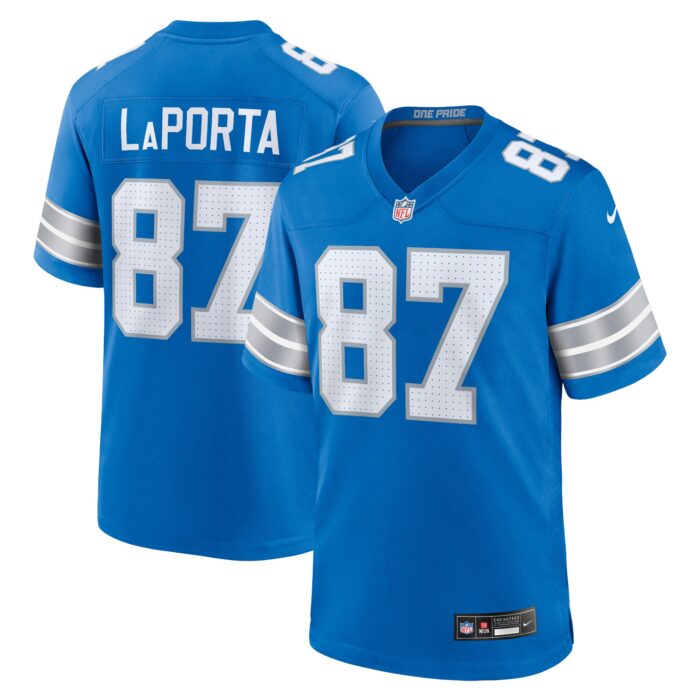Men’s Detroit Lions Sam LaPorta Nike Blue Game Jersey