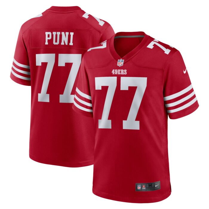Men’s San Francisco 49ers Dominick Puni Nike Scarlet Team Game Jersey