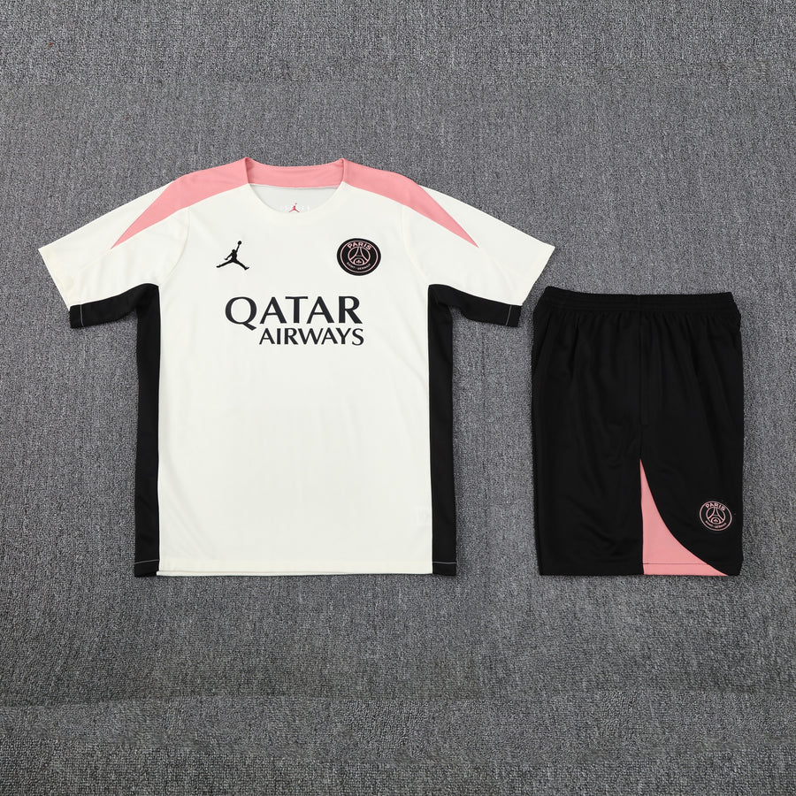 Kit Shirt + Shorts PSG White/Black/Pink Training 25/26