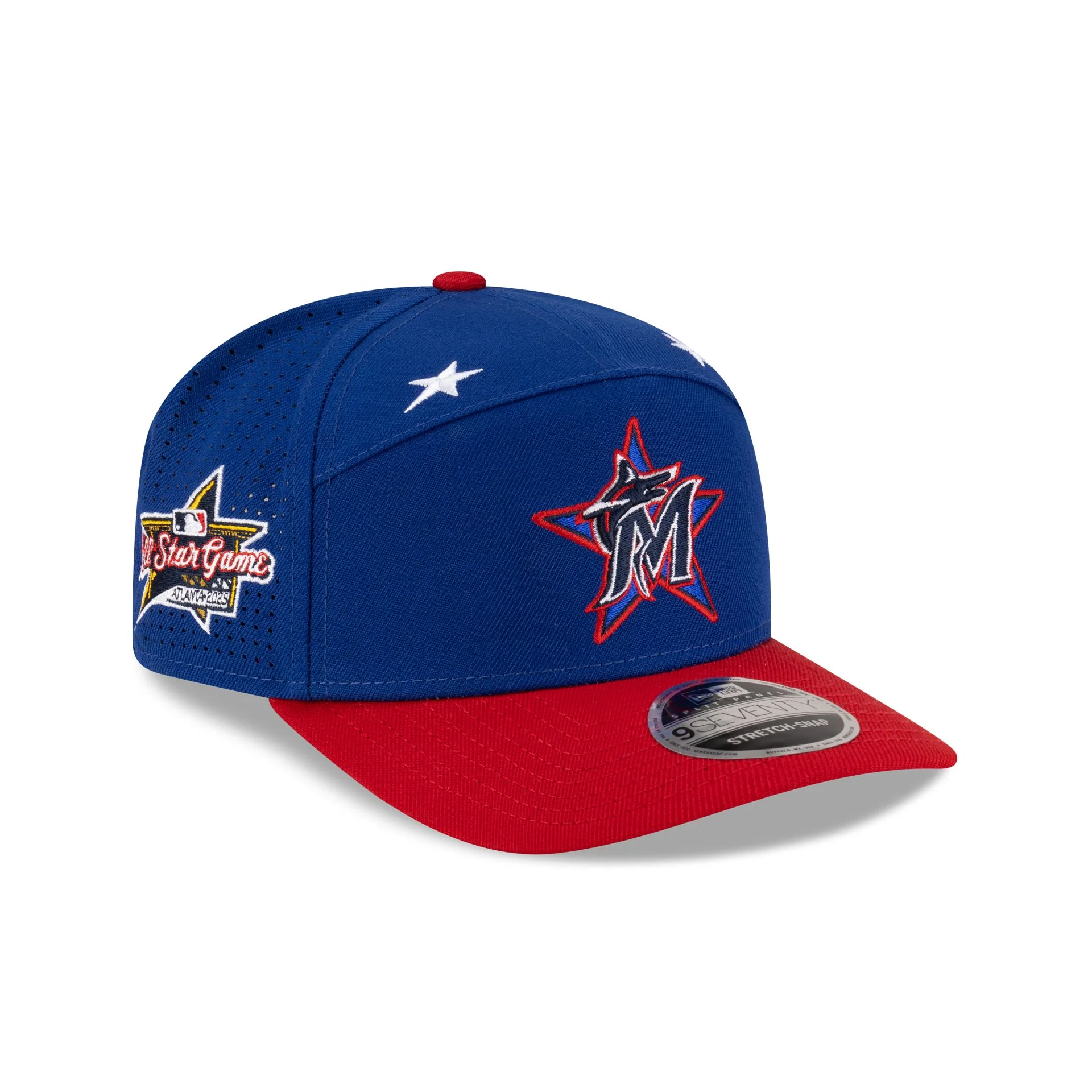 Miami Marlins 2025 All-Star Game Workout Split Panel 9SEVENTY Stretch-Snap Hat