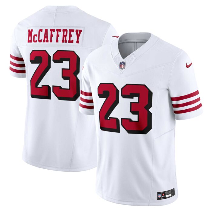 Men’s San Francisco 49ers Christian McCaffrey Nike White Vapor F.U.S.E. Limited 2nd Alternate Jersey
