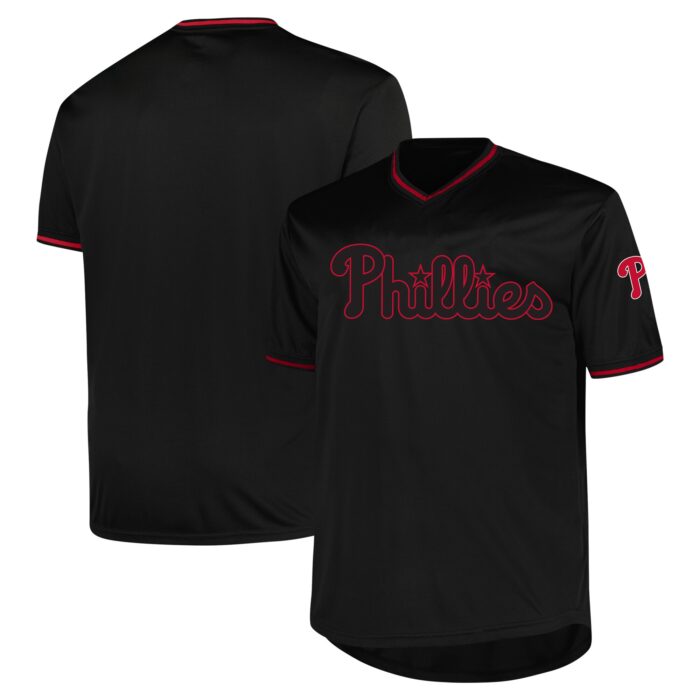 Men’s Philadelphia Phillies Profile Black Big & Tall Pop Fashion Jersey
