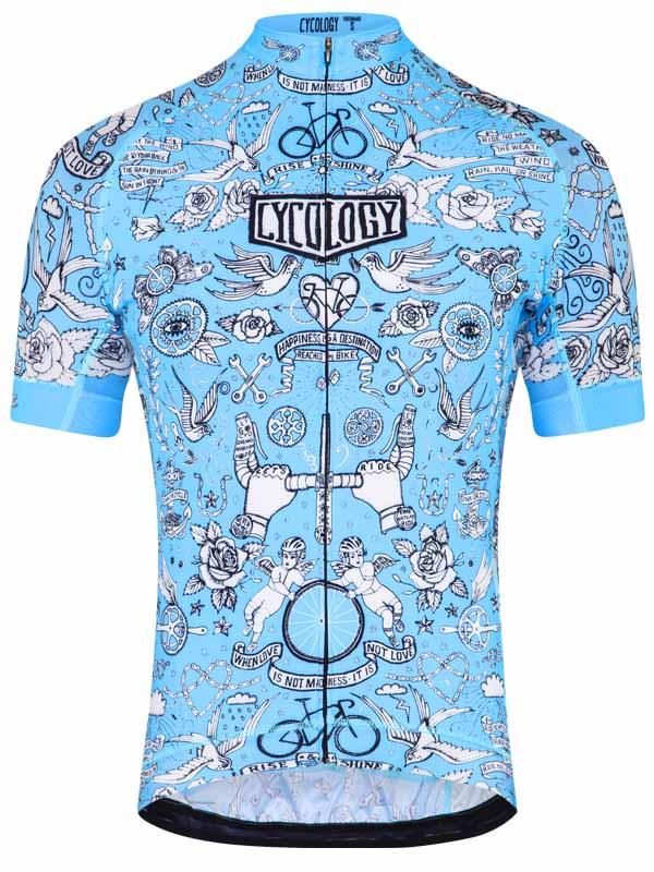 Velo Tattoo Men's Classic Jersey Blue