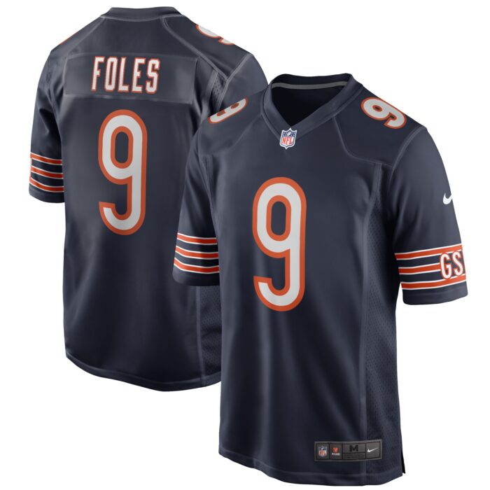 Men’s Chicago Bears Nick Foles Nike Navy Game Player Jersey