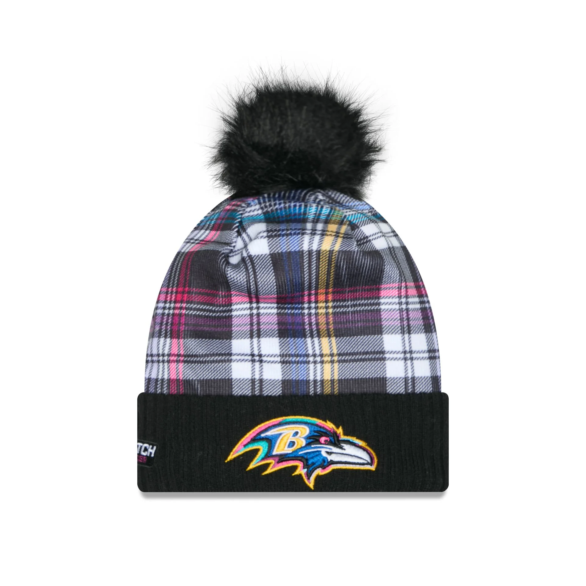 Baltimore Ravens 2024 Crucial Catch Women's Pom Knit Hat