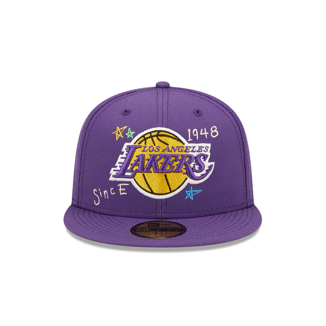 Los Angeles Lakers Scribble Collection 59FIFTY Fitted Hat