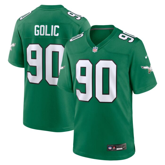 Men’s Philadelphia Eagles Mike Golic Nike Kelly Green Alternate Game Jersey