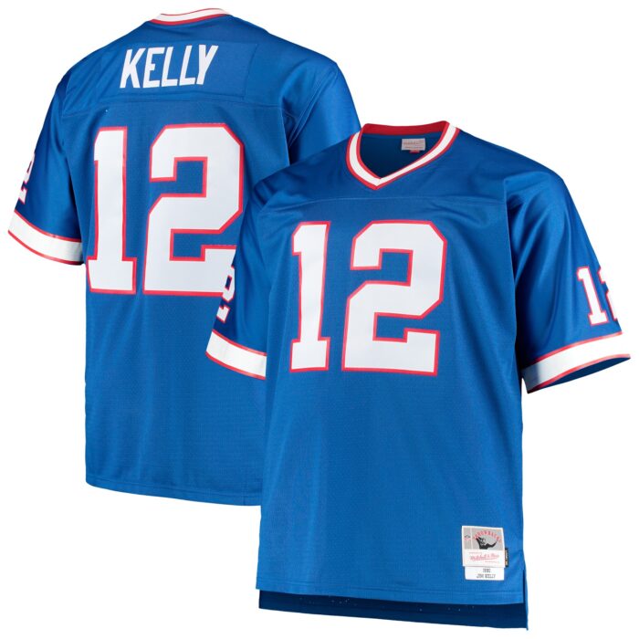 Men’s Buffalo Bills Jim Kelly Mitchell & Ness Royal Big & Tall 1990 Retired Player Replica Jersey
