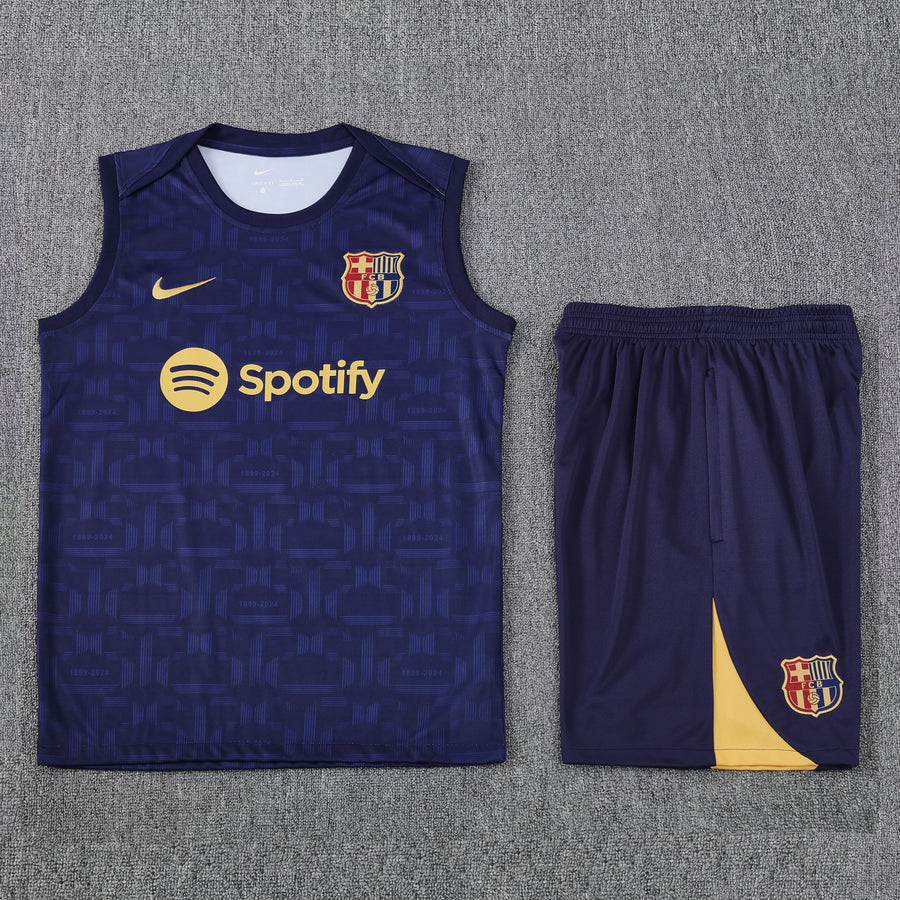 Kit Tank Top + Shorts Barcelona Dark Blue/Gold Training 25/26