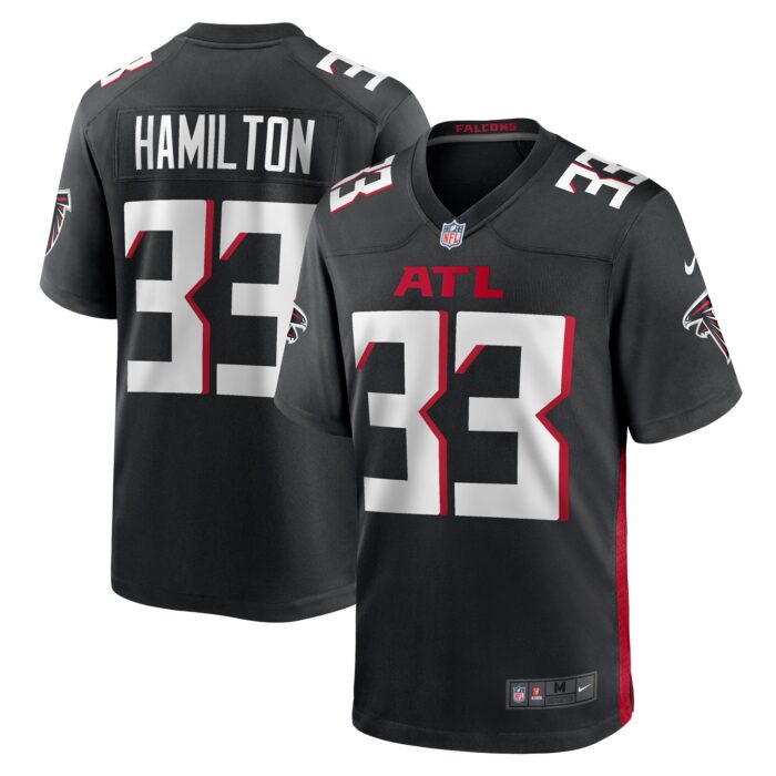 Men’s Atlanta Falcons Antonio Hamilton Nike Black Game Jersey