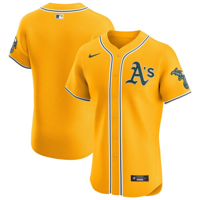 Men’s Oakland Athletics Nike Gold Alternate Vapor Premier Elite Patch Jersey