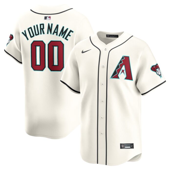 Men’s Arizona Diamondbacks Nike White Home Limited Custom Jersey