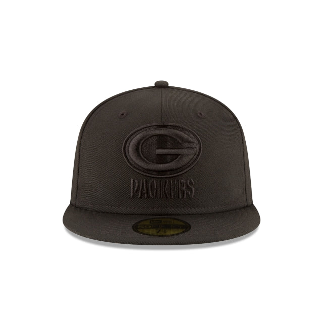 Green Bay Packers Black On Black 59FIFTY Fitted Hat