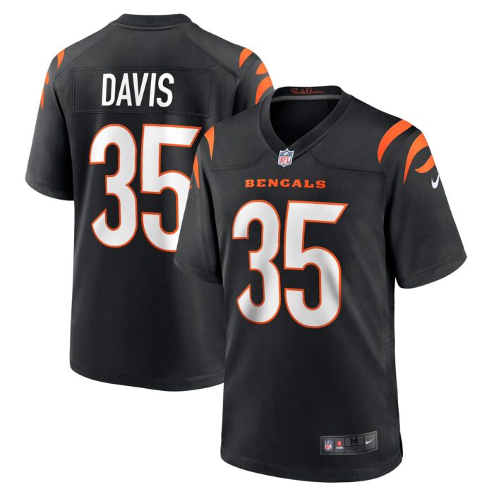 Men’s Cincinnati Bengals Jalen Davis Nike Black Game Player Jersey
