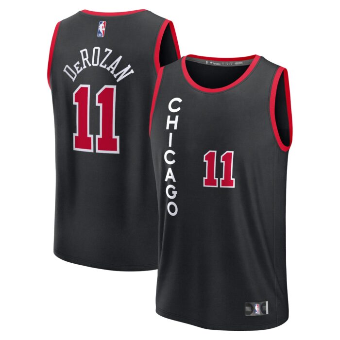 Men’s Chicago Bulls DeMar DeRozan Fanatics Black Fast Break Jersey – City Edition