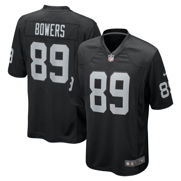 Men’s Las Vegas Raiders Brock Bowers Nike Black 2024 NFL Draft First Round Pick Player Game Jersey