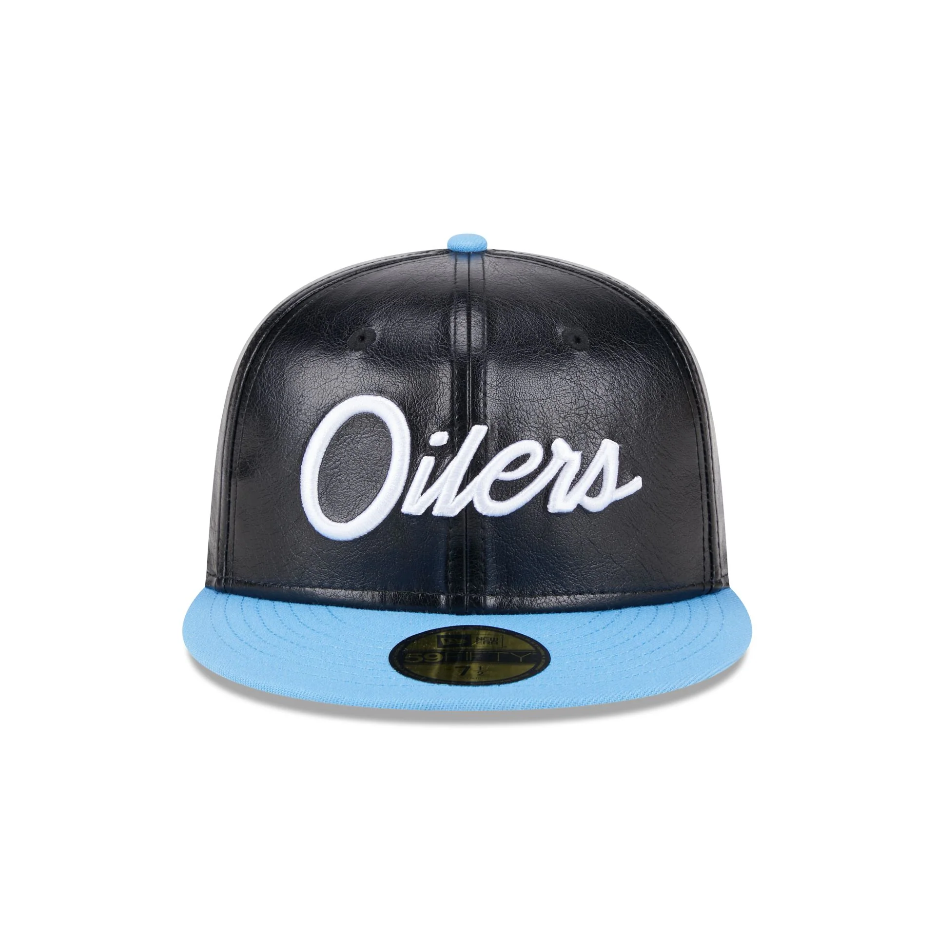 NFL Oilers Faux Leather Crown 59FIFTY Fitted Hat