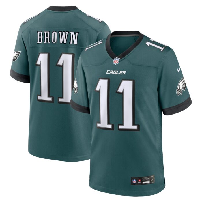 Men’s Philadelphia Eagles A.J. Brown Nike Midnight Green Team Game Jersey