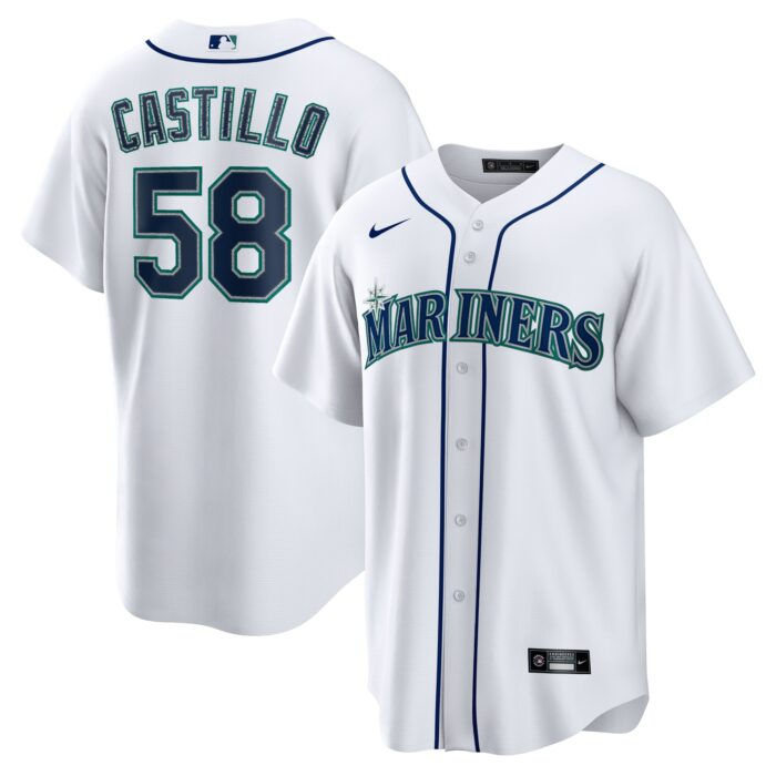 Men’s Seattle Mariners Luis Castillo Nike White Home Replica Jersey