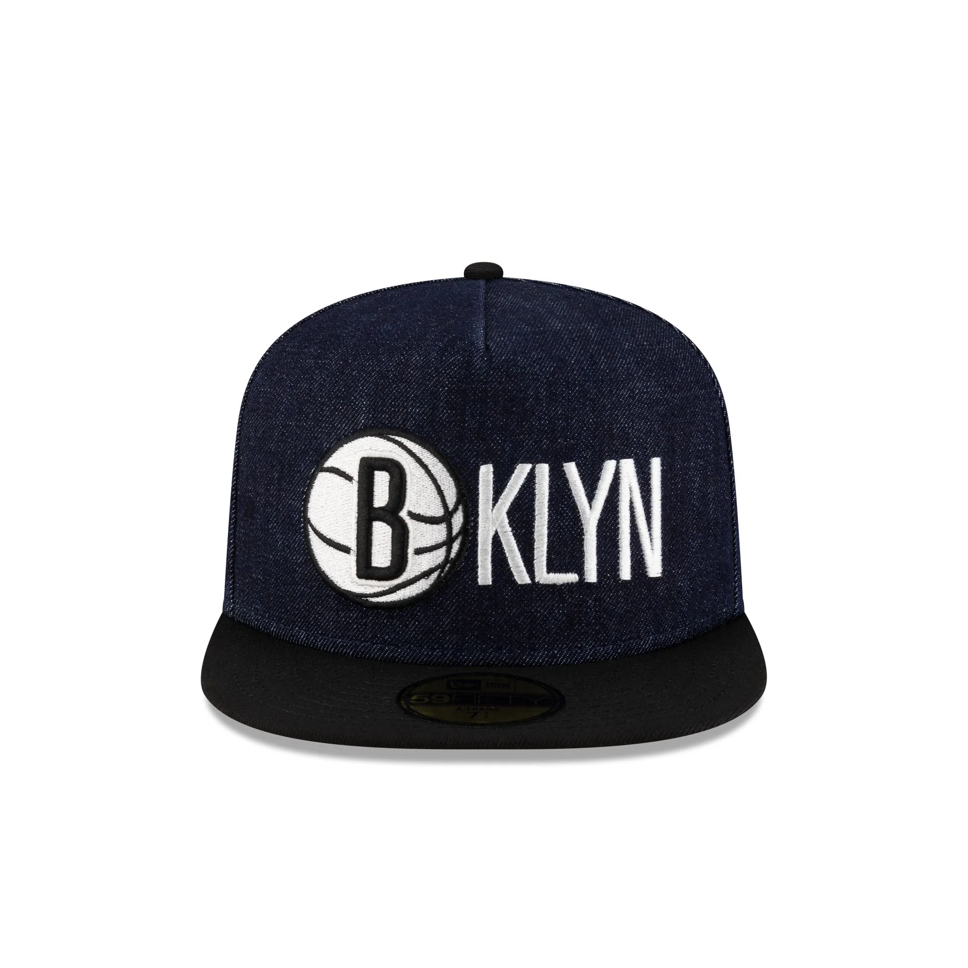 Brooklyn Nets Navy Denim 59FIFTY A-Frame Fitted Hat