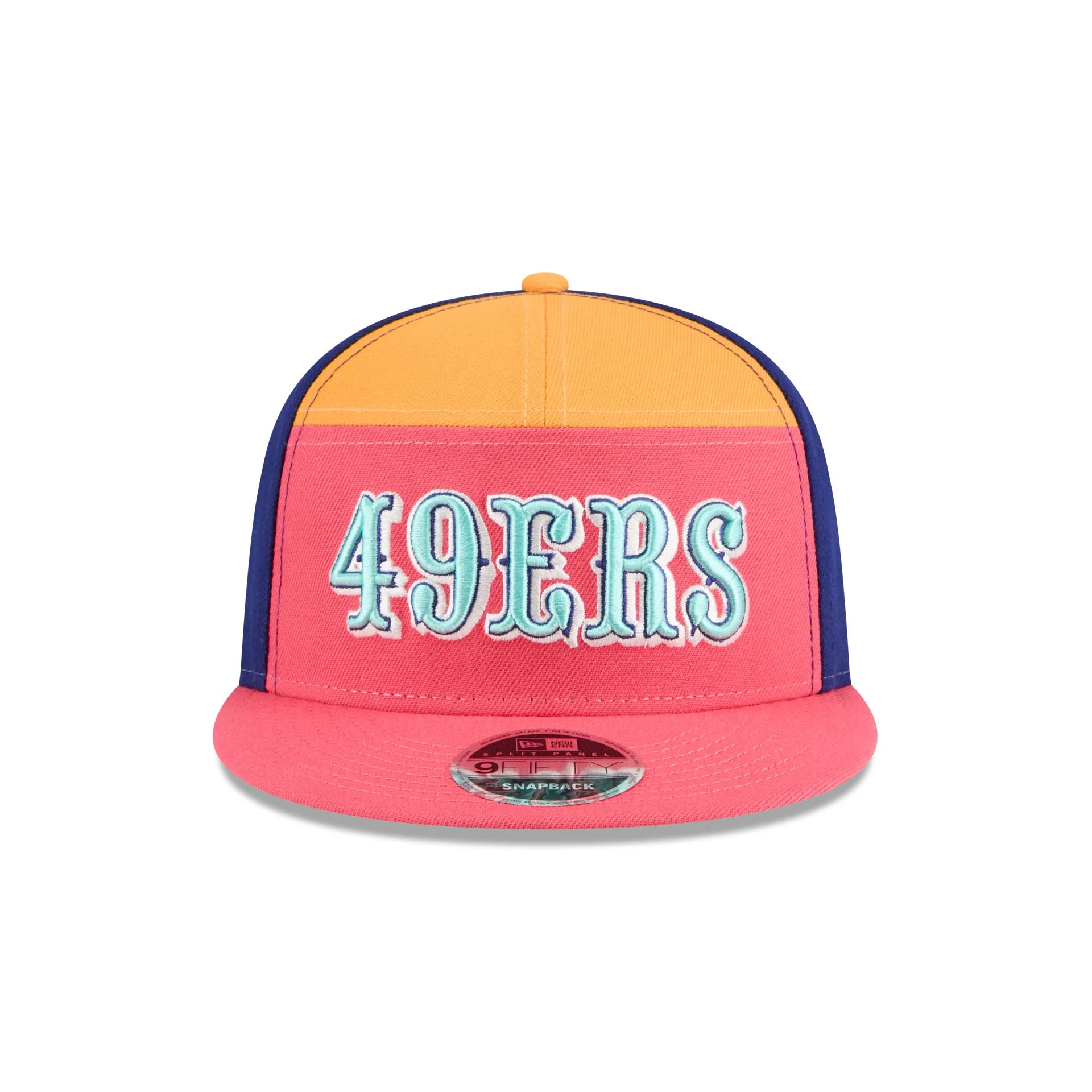 San Francisco 49ers Coral Split Panel 9FIFTY Snapback Hat