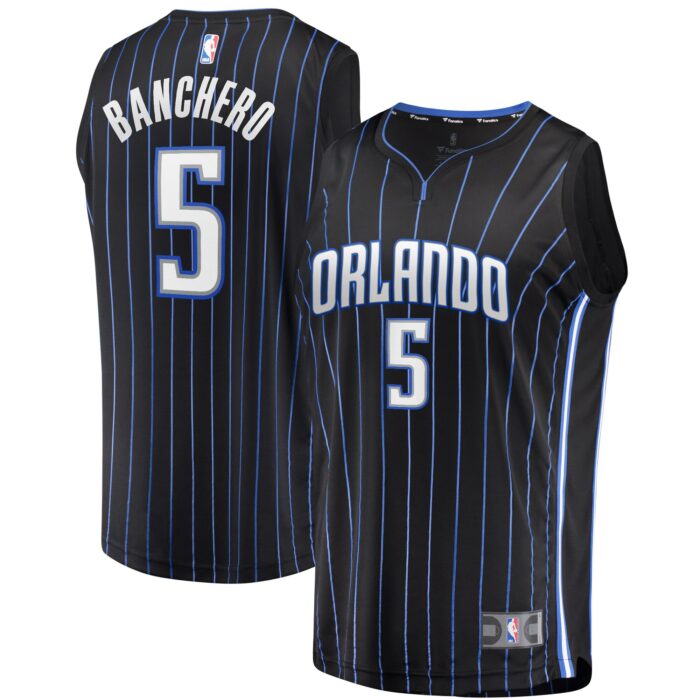 Men’s Orlando Magic Paolo Banchero Fanatics Black Fast Break Replica Player Jersey – Icon Edition