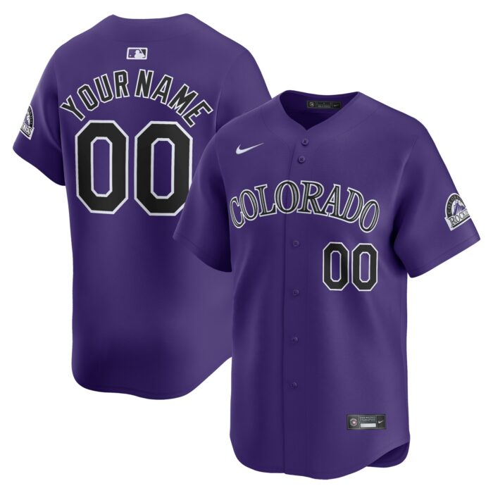Men’s Colorado Rockies  Nike Purple  Alternate Limited Custom Jersey