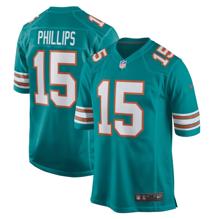 Men’s Miami Dolphins Jaelan Phillips Nike Aqua Alternate Game Jersey