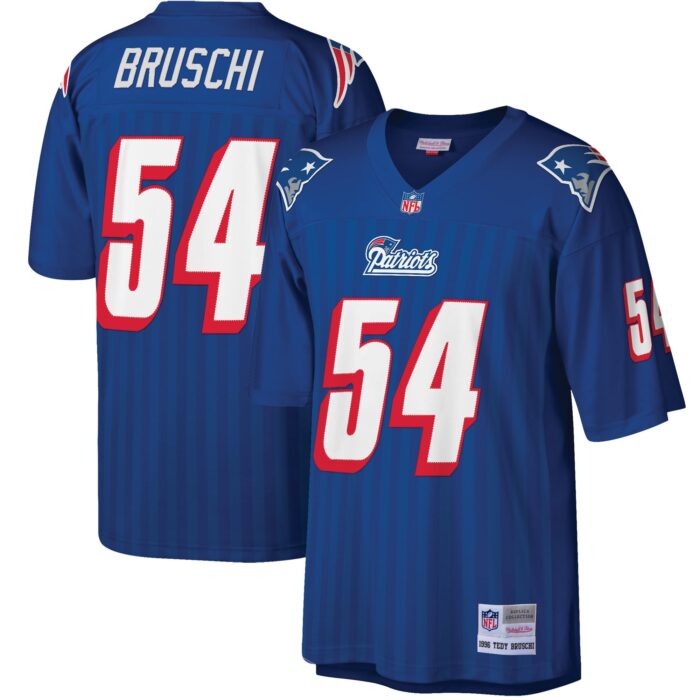Men’s New England Patriots Tedy Bruschi Mitchell & Ness Royal Big & Tall 1996 Retired Player Replica Jersey