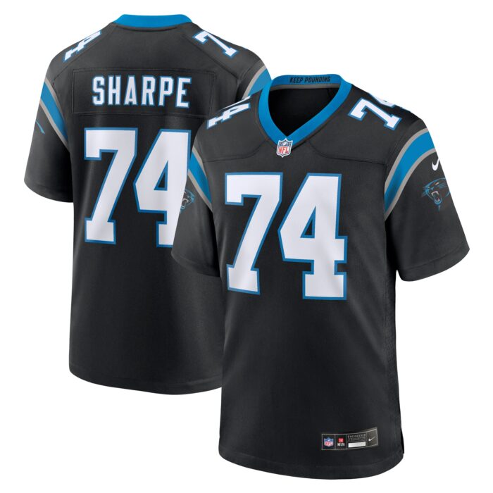 Men’s Carolina Panthers David Sharpe Nike Black Team Game Jersey