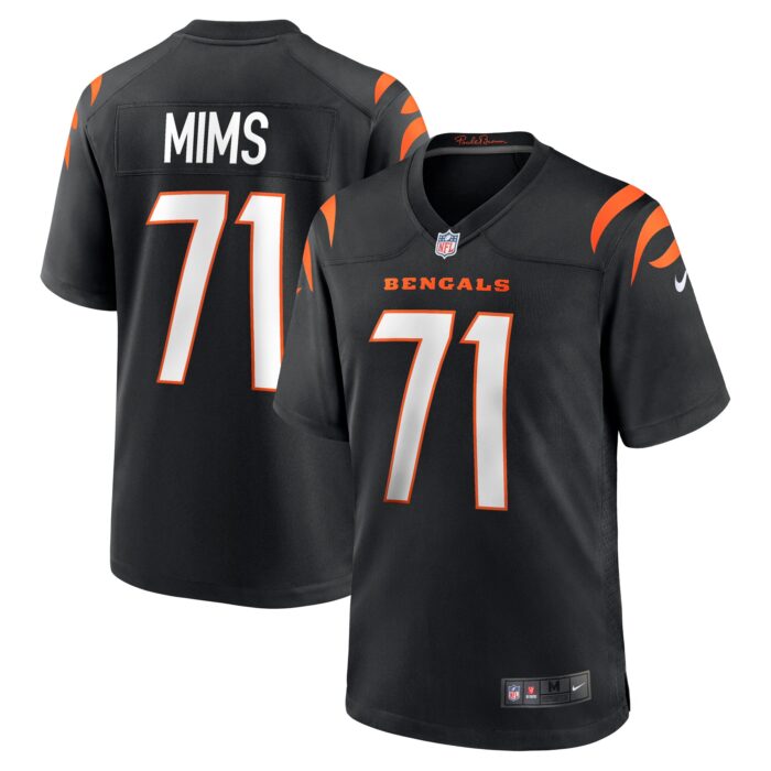 Men’s Cincinnati Bengals Amarius Mims Nike Black 2024 NFL Draft First Round Pick Player Game Jersey