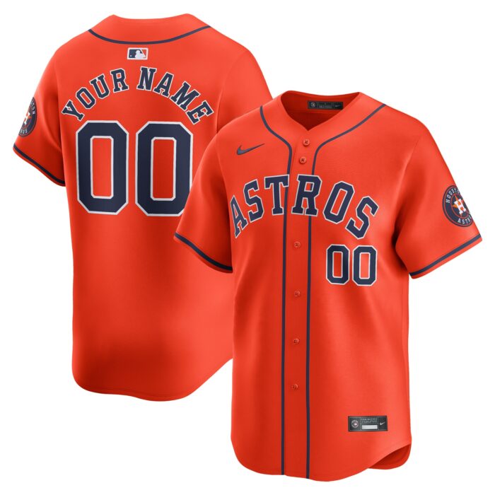 Men’s Houston Astros Nike Orange Alternate Limited Custom Jersey