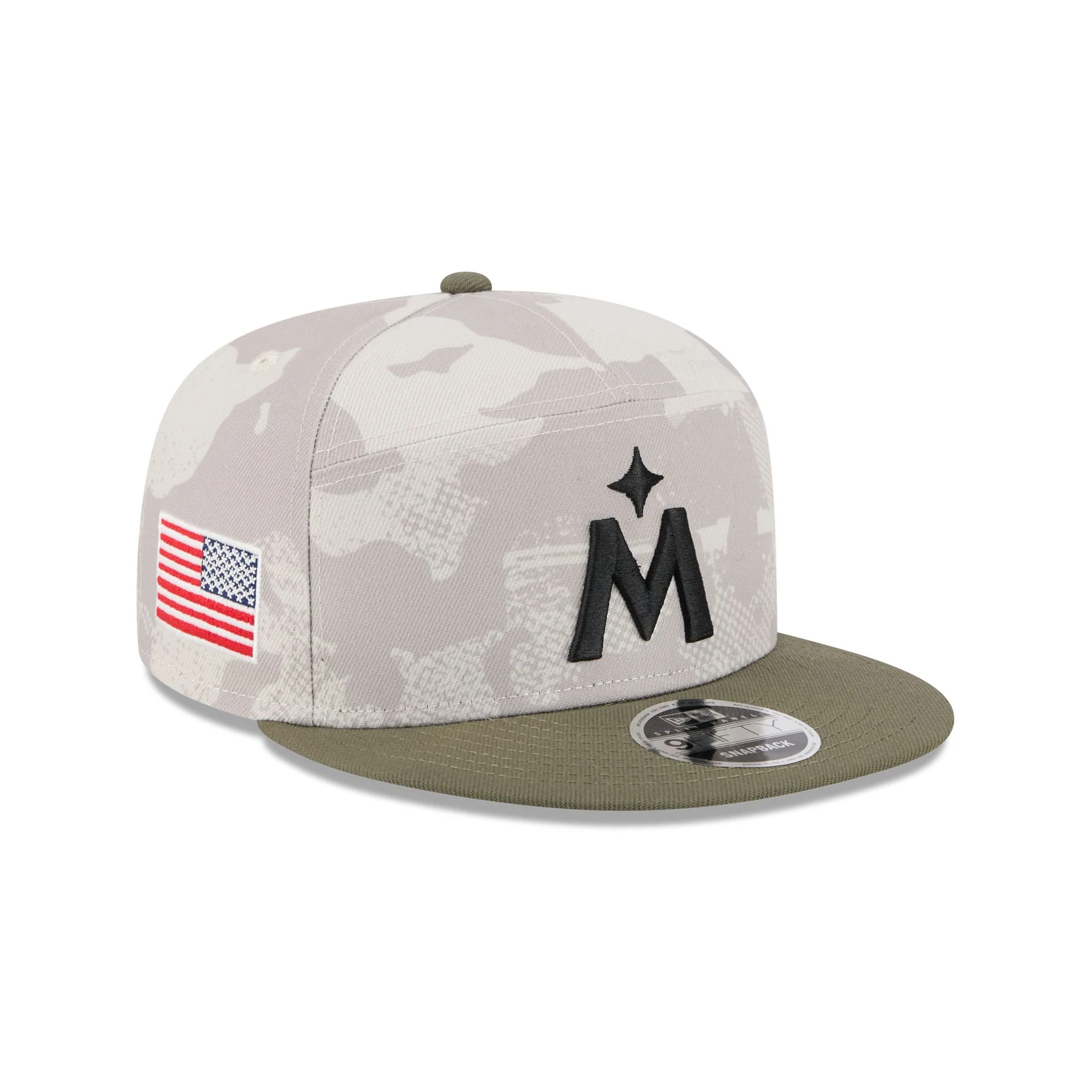 Minnesota Twins Armed Forces Day 2025 Split Panel 9FIFTY Snapback Hat