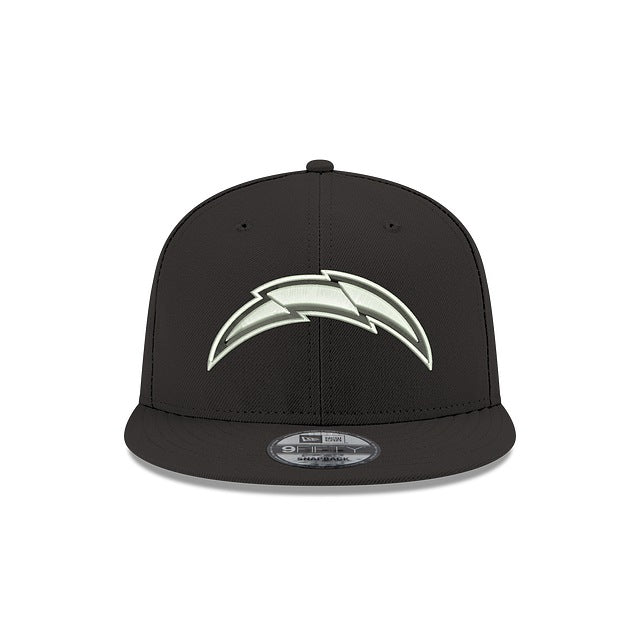 Los Angeles Chargers Black and White 9FIFTY Snapback Hat
