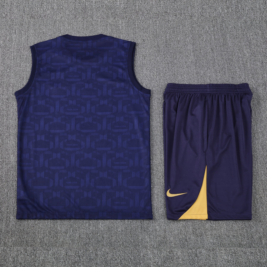 Kit Tank Top + Shorts Barcelona Dark Blue/Gold Training 25/26