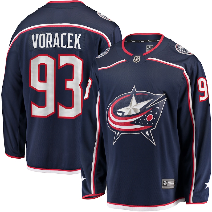 Men's Columbus Blue Jackets 93 Jakub Voracek Fanatics Branded Navy Breakaway Player Jersey