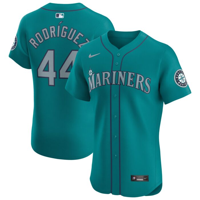 Men’s Seattle Mariners Julio Rodríguez Nike Aqua Alternate Elite Player Jersey