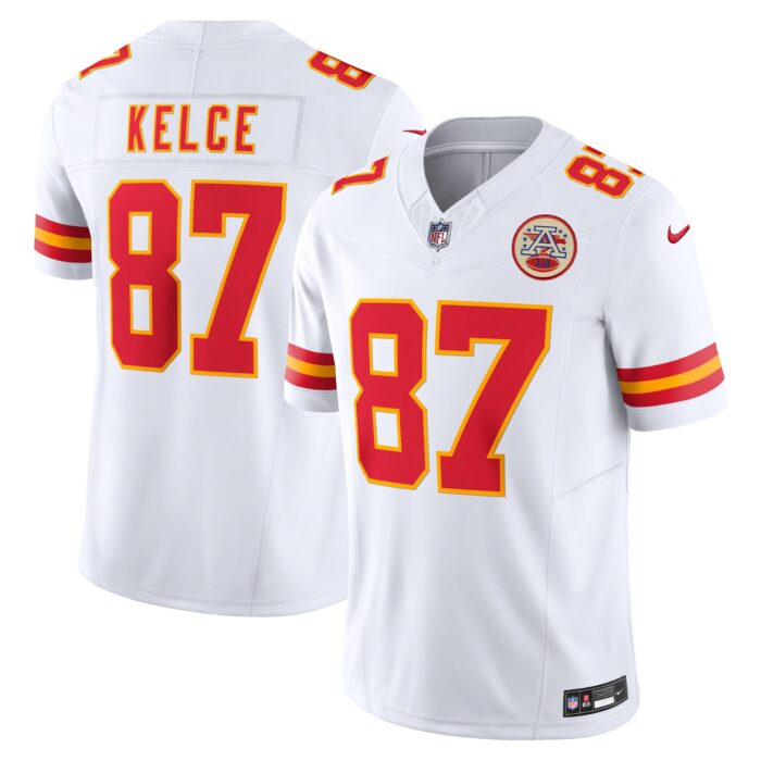 Men’s Kansas City Chiefs Travis Kelce Nike White Vapor F.U.S.E. Limited Jersey