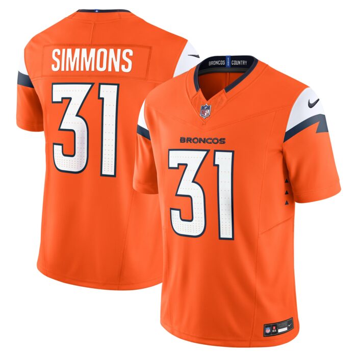 Men’s Denver Broncos Justin Simmons Nike Orange Vapor F.U.S.E. Limited Jersey
