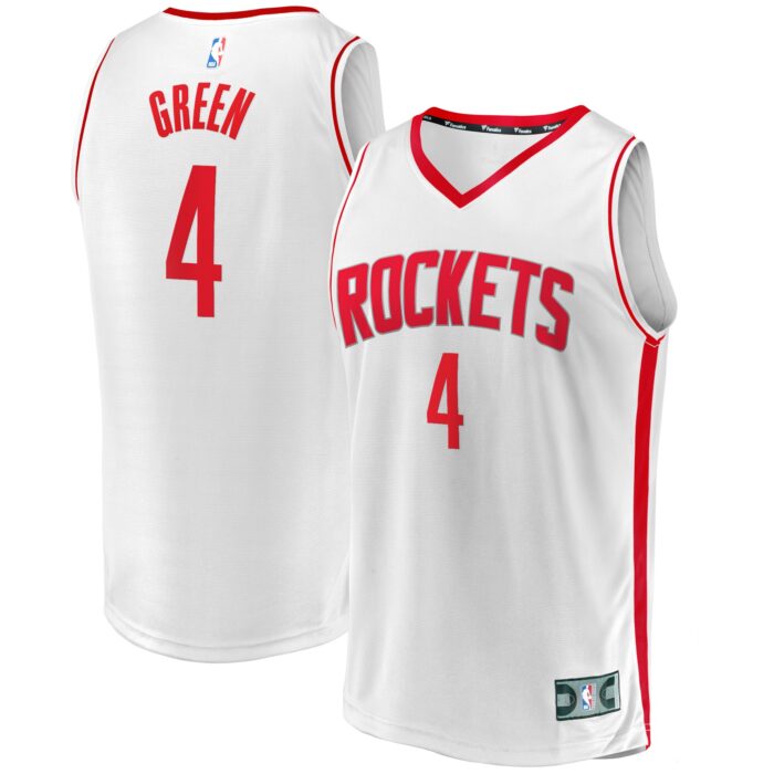 Youth Houston Rockets Jalen Green Fanatics White Fast Break Replica Player Jersey – Association Edition