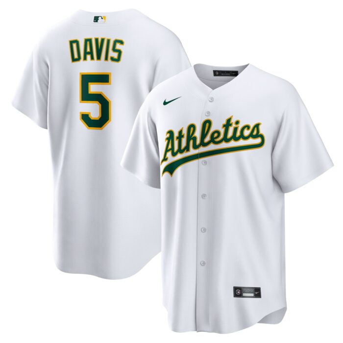 Men’s Oakland Athletics JD Davis Nike White Home Replica Jersey