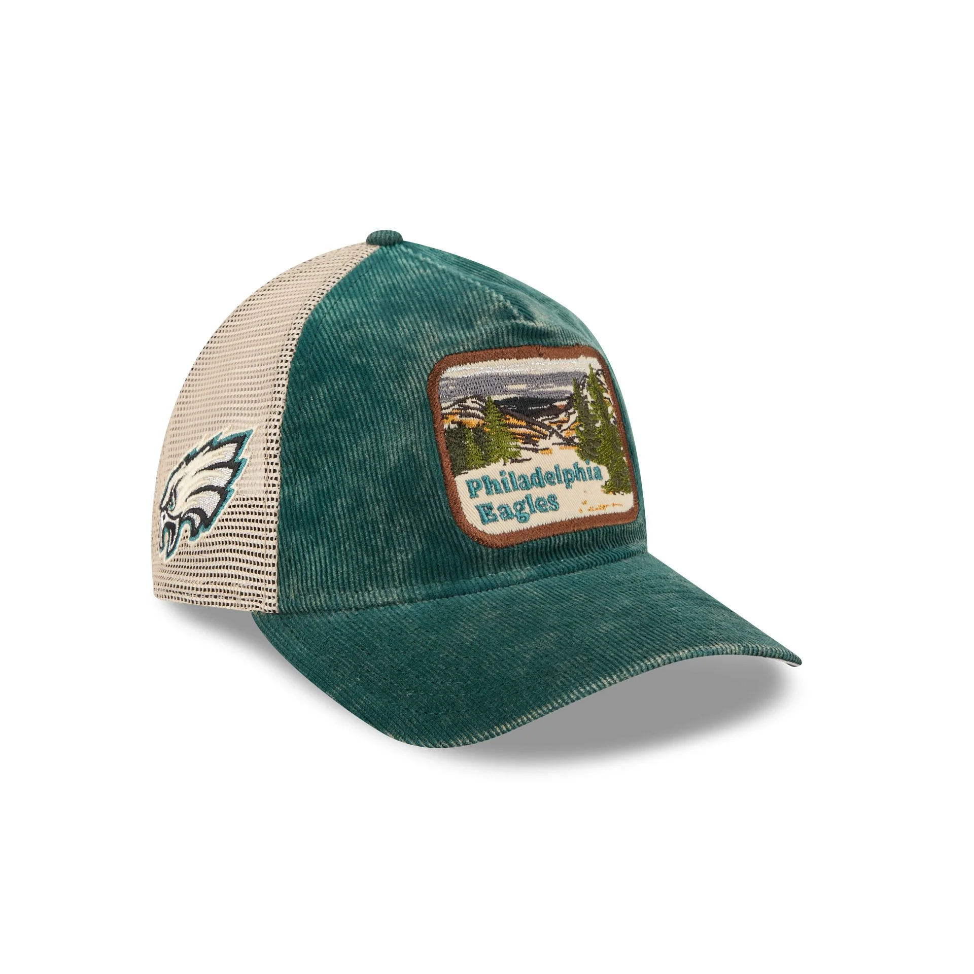 Philadelphia Eagles Vintage Landscape 9TWENTY A-Frame Trucker Hat