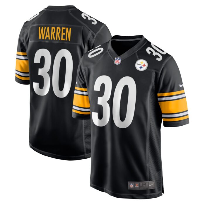 Men’s Pittsburgh Steelers Jaylen Warren Nike Black Game Player Jersey