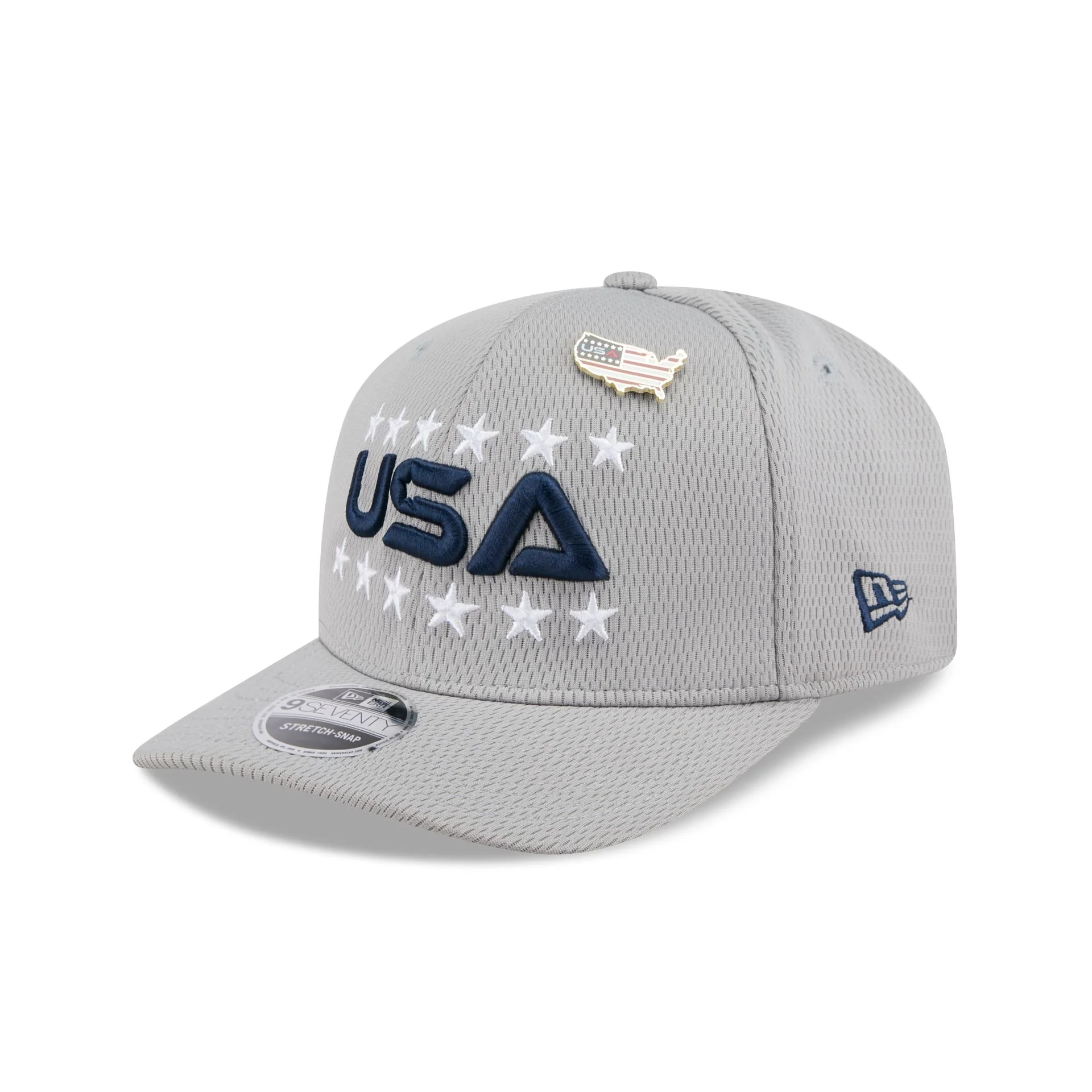 2025 Ryder Cup Team USA Gray 9SEVENTY Stretch-Snap Hat