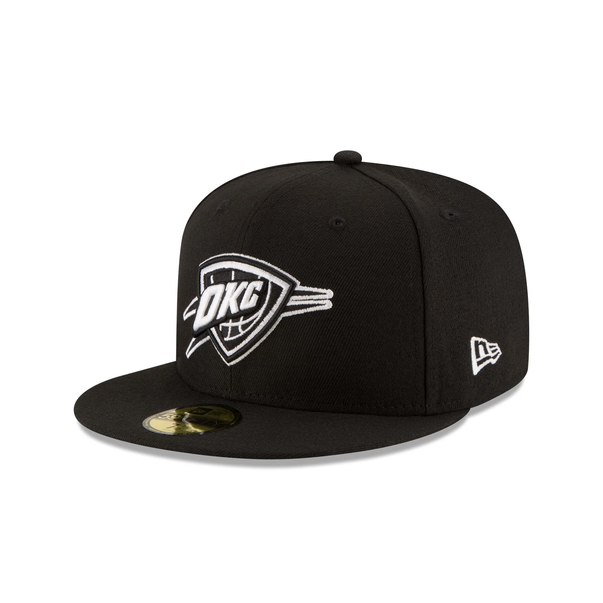 Oklahoma City Thunder 2025 NBA Champions Black & White 59FIFTY Fitted Hat