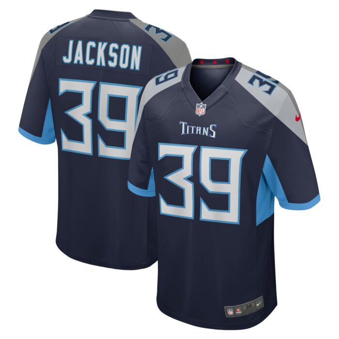 Men’s Tennessee Titans Matthew Jackson Nike Navy Team Game Jersey