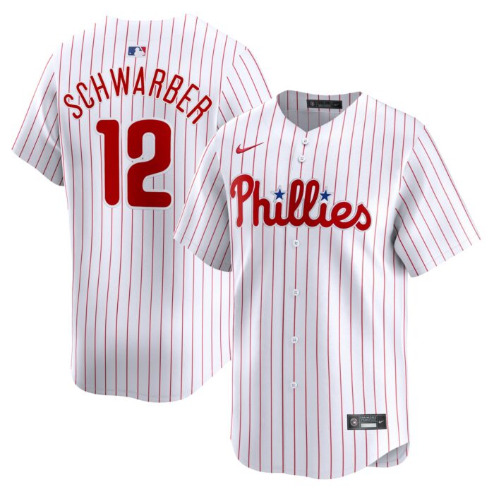 Men’s Philadelphia Phillies Kyle Schwarber Nike White Home Limited Player Jersey
