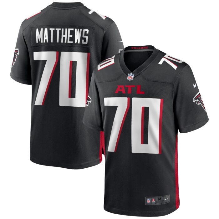 Men’s Atlanta Falcons Jake Matthews Nike Black Game Jersey