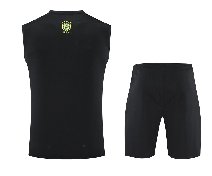 Kit Tank Top + Shorts Brazil Christ the Redeemer Yellow Training 25/26