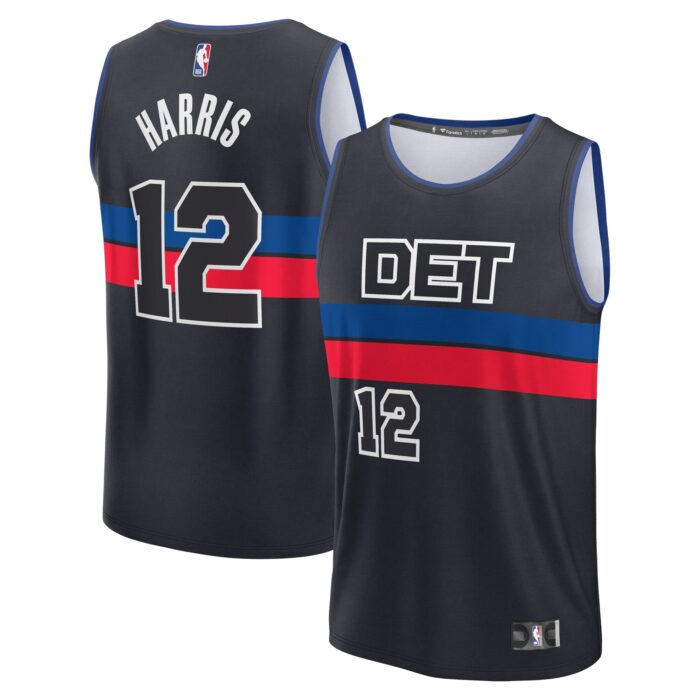 Youth Detroit Pistons Tobias Harris Fanatics Black Fast Break Player Jersey – Statement Edition